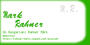mark rahner business card